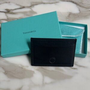 Tiffany & Co. Black Card Holder with Blue Box NEW